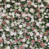 Ivory Blush with Foliage Flower Wall - Starlight Flower Walls