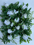 Green Foliage Flower Wall with Whites & Wisteria - Starlight Flower Walls