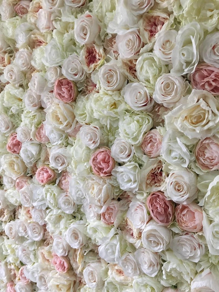 Light Pink Blush and Ivory Flower Wall - Starlight Flower Walls