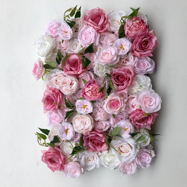 Pink & Ivory Foliage Flower Wall - Starlight Flower Walls