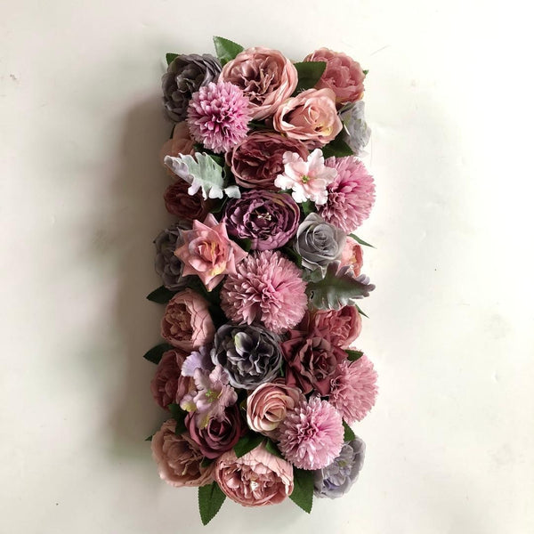 Purple, Pink & Grey Foliage Floral Runner - Starlight Flower Walls
