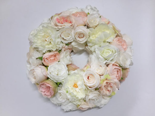 Soft Pink & Ivory Floral Wreath - Starlight Flower Walls