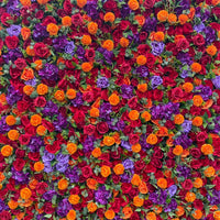 Orange, Red & Purple Foliage Flower Wall - Starlight Flower Walls