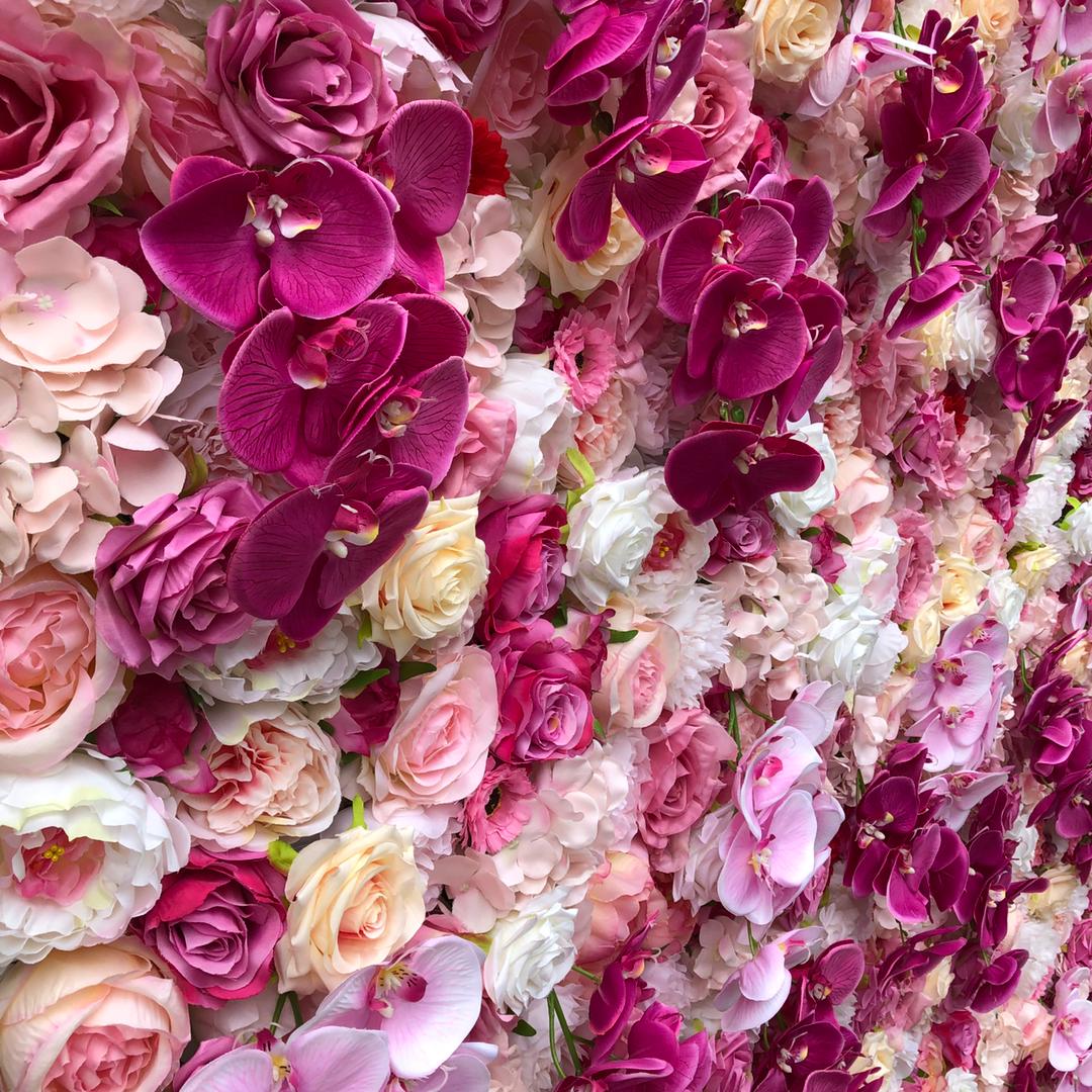 Pretty Pink Flower Wall Flower Walls to Buy or Hire.