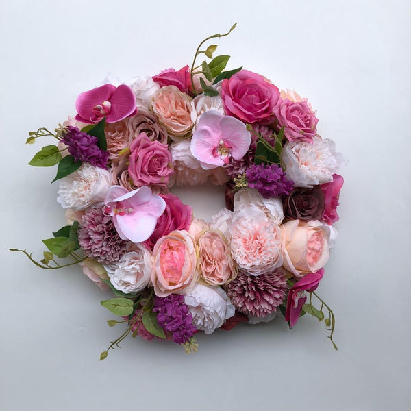 Pretty Pink Floral Wreath - Starlight Flower Walls